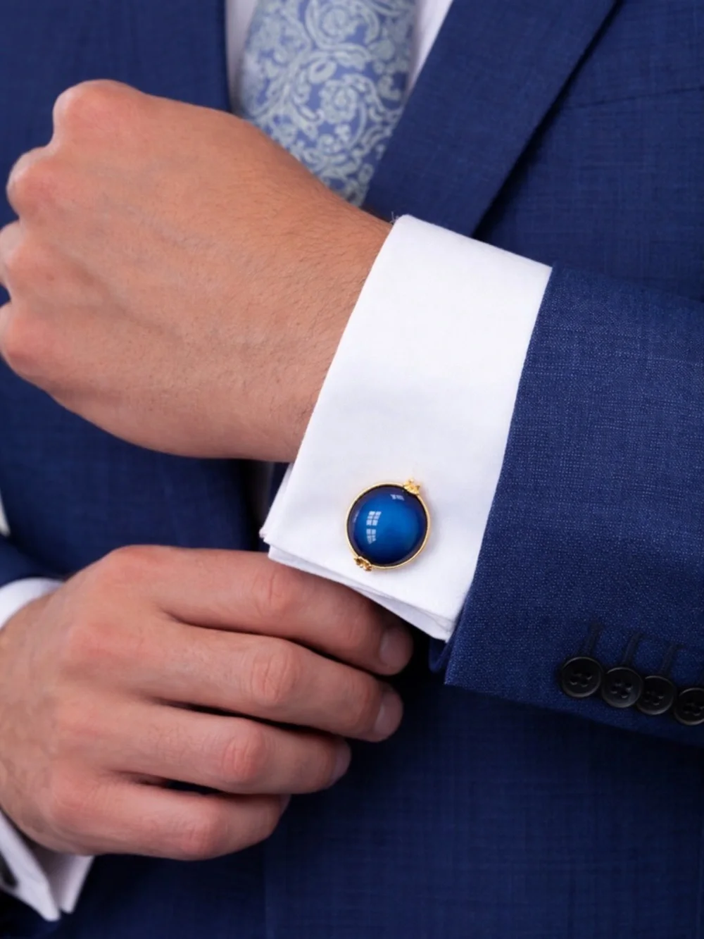 Vintage Cobalt Blue Cufflinks